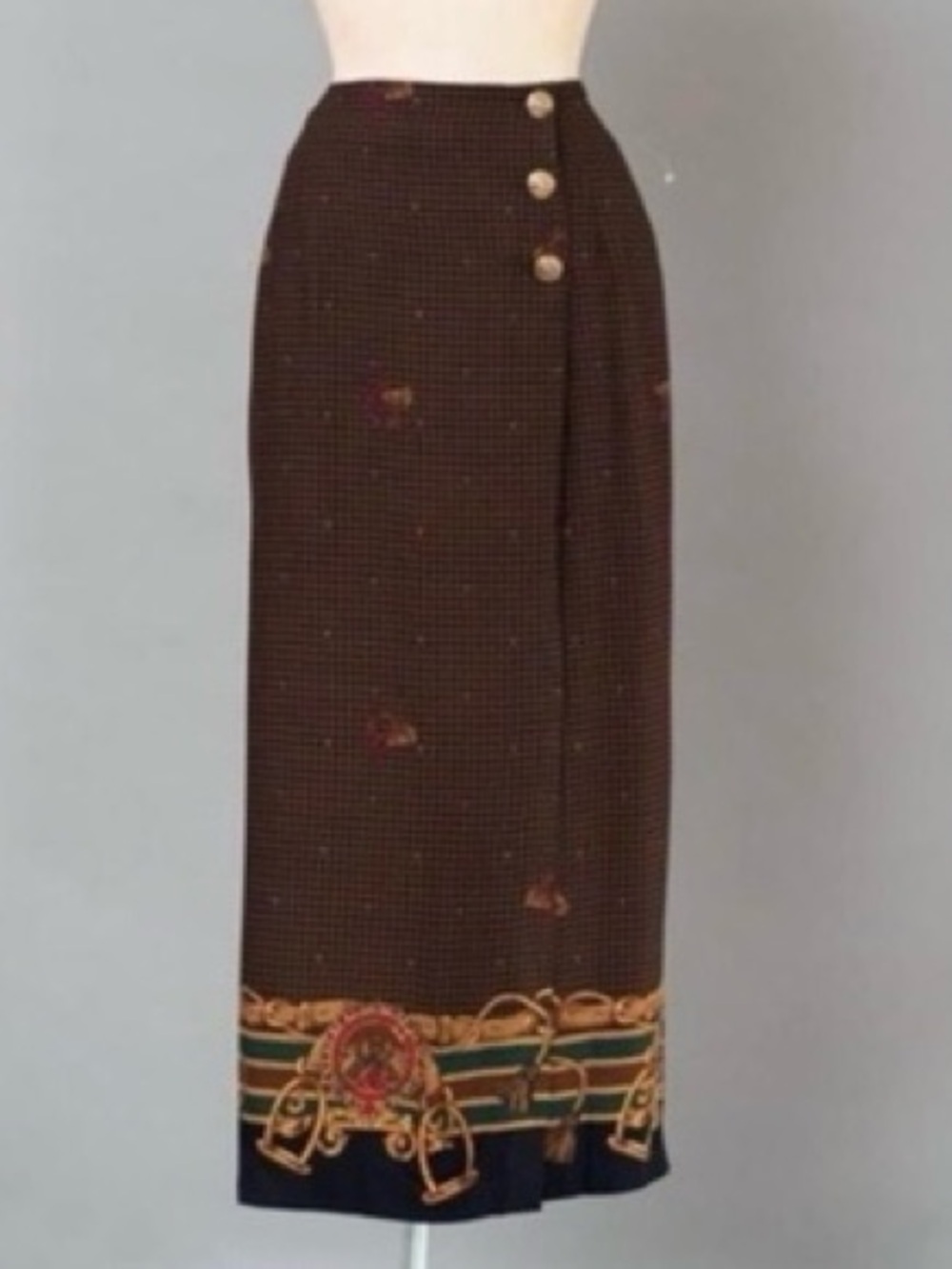 Vintage equestrian wrap skirt